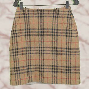 Burberry Tan Plaid Golf Skirt